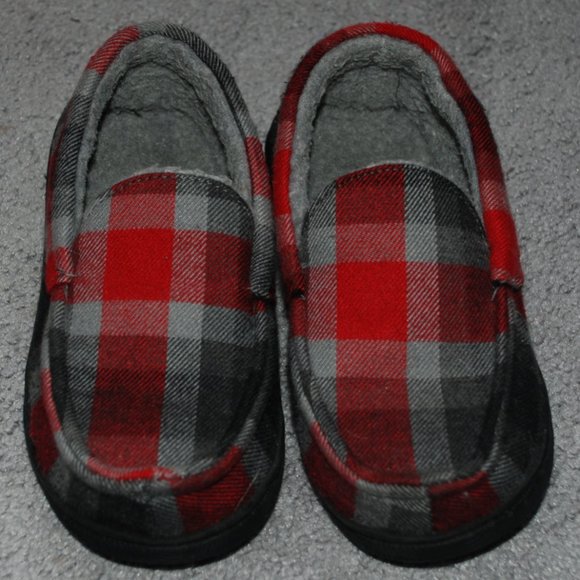 Boys Plaid Slip On Slippers - Size Youth Small (13-1) - Picture 3 of 8